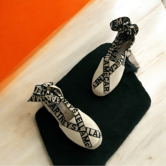 NWOB Stella McCartney Gaia Logo Espadrille Flats Size 38 $595 - Picture 4 of 5